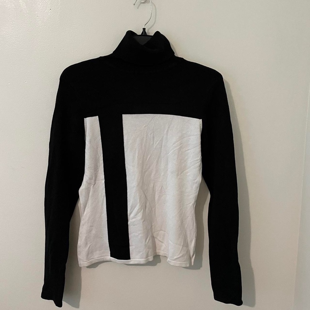 Black and white turtle neck
